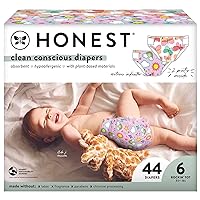 The Honest Company Clean Conscious Diapers | Plant-Based, Sustainable | Sky's the Limit + Wingin It | Club Box, Size 6 (35+ lbs), 44 Count