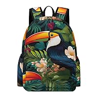 Toucan Print Backpack Printed Laptop Backpack Casual Shoulder Bag Business Bags for Women Men