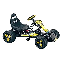 Go Kart for Kids - 4-Wheel Pedal Car with Racing Decals - Indoor/Outdoor Ride on Toys for Boys and Girls Ages 3-7 by Lil’ Rider (Black)