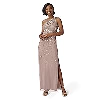 Adrianna Papell Women's One Shoulder Beaded Dress