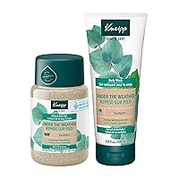 Kneipp Under The Weather Eucalyptus Mineral Bath Salt (17.6 oz) + Under The Weather Eucalyptus Body Wash (6.76 fl oz) - Promotes Respiratory Wellness & Relaxation