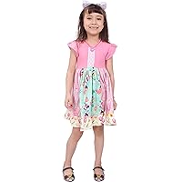 Baby Toddler Little Girls Spring Easter Eggs Hunting Disney-Inspired Panel Twirl Dress (with Free Panties for Baby Sizes)