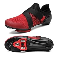Unisex Cycling Shoes Compatible with Peloton Bike & SPD Indoor Road Riding Biking Bike Shoes with Delta Cleats Included for Men Women