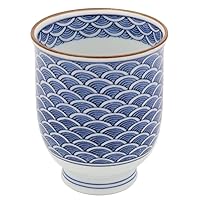 Kyoritsu Pottery 33260 Hasami Ware Mido Kiln Teacup Kure Blue Sea Wave Out