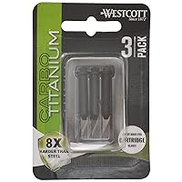 Westcott 17318 CarboTitanium Fine-Point Hobby Knife Blade Cartridges, 3 Pack