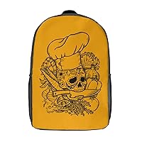 Skull Chef Original 17 Inches Unisex Laptop Backpack Lightweight Shoulder Bag Travel Daypack