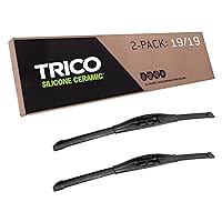 TRICO Silicone Ceramic Automotive Replacement Windshield Wiper Blade, Ceramic Coated Silicone Super Premium All Weather includes 19 inch & 19 inch Beam blades for Select Vehicle Models (90-1919)