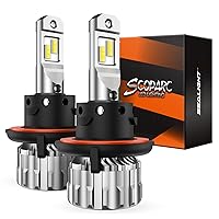 H13 9008 Bulbs, 6500K Cool White S6 h13 Hi/Lo Beam Combo Bulbs 60000+ Hours With 15000RPM Turbo Fan, 5 Min Plug-N-Play Fog Replacement Light Bulbs, Pack of 2