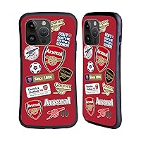 Head Case Designs Officially Licensed Arsenal FC Collage Logos Hybrid Case Compatible with Apple iPhone 15 Pro Max
