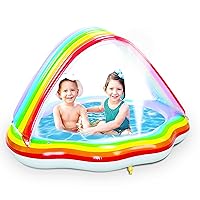 KOVOT Children's Inflatable Outdoor Rainbow Sprinkle Pool | Baby Pool with Rainbow Canopy Arch | Kiddie Spray Pool, Wading Pool, Infant and Kids Water Pool Toys, Outdoor Swimming Pool 55