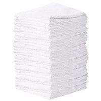 Towel and Linen Mart 100% Cotton - Wash Cloth Set - Pack of 24, Flannel Face Cloths, Highly Absorbent and Soft Feel Fingertip Towels (White)