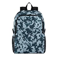 ALAZA Blue Camouflage Hiking Backpack Packable Lightweight Waterproof Dayback Foldable Shoulder Bag for Men Women Travel Camping Sports Outdoor