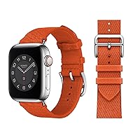 for Apple Watch Band 38mm 40mm 42mm 44mm Bracelet 7/SE/6/5/4/3/2/1 Series Nylon Braid Jumping Single Tour Strap (Color : Orange 10, Size : 42-44MM)