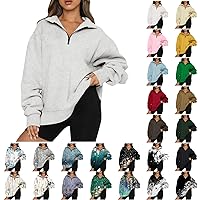 Fall Sweatshirts For Women Casual Plus Size Quarter Zip Pullover Women Fashion Women'S Fashion Hoodies & Sweatshirts