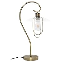 Simple Designs LT1086-ABS Modern Metal Table Lamp, Antique Brass