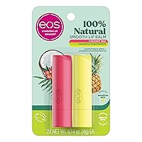 100% Natural Lip Balm- Coconut Milk and Pineapple Passionfruit, All-Day Moisture Lip Care, 0.14 oz, 2 Pack