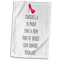 3D Rose Cinderella is Proof That a New Pair of Shoes can Change Your Life TWL_201976_1 Towel, 15