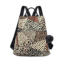 ALAZA Leopard Zebra Polka Dot Backpack for Daily Shopping Travel