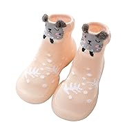 Size 5 Baby Boys Shoes Baby Walkers Toddler Shoes Infant Cartoon Elastic Non-Slip Socks Animals First Baby Shoes Boys Casual Boots Size 4