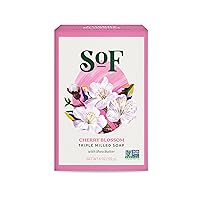 South Of France Natural Body Care Triple Milled Large 6OZ Bar Soap (Cherry Blossom, 1 Bar)