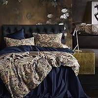 Cupocupa Duvet Cover King Size Set Boho Floral Pattern King Duvet Cover Set for King Size Bed Vintage Soft Bedding Leaf Print Paisley Duvet Cover with Pillowcases