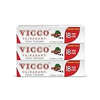 Vicco Vajradanti Herbal Ayurvedic Toothpaste -Natural Astringent and Analgesic| Consists of 18 Herbs, 100% Natural, Vegan & Cruelty-Free (Pack of 3 x 7oz)