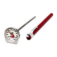 Rubbermaid Commercial Products Food/Meat Instant Read Thermometer, Pocket Size, Dishwasher Safe, Red, For Meat/Food Cooking and Grilling/Oven
