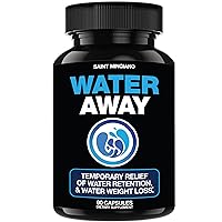 Water Away - Water Retention and Flushing, Aids in Water Relief & Water Weight Loss for Swollen Ankles Feet, Legs or Bloating - Fast Acting Water Away Pills for Women and Men (90 Capsules)