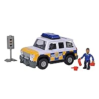 Simba - Fireman Sam - 4X4 Police - 19 cm Vehicle + Articulated Figure - Sound Functions - Many Accessories - 109251096038