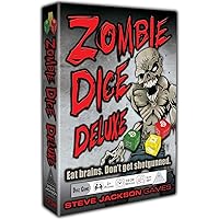 Zombie Dice Deluxe Dice Game, Adults and Family, Fast Pace Dice Game, Zombie Apocalypse Theme, Ages 10+, For 2+Players, Average Play Time 10-20 Minutes, From Steve Jackson Games,Red