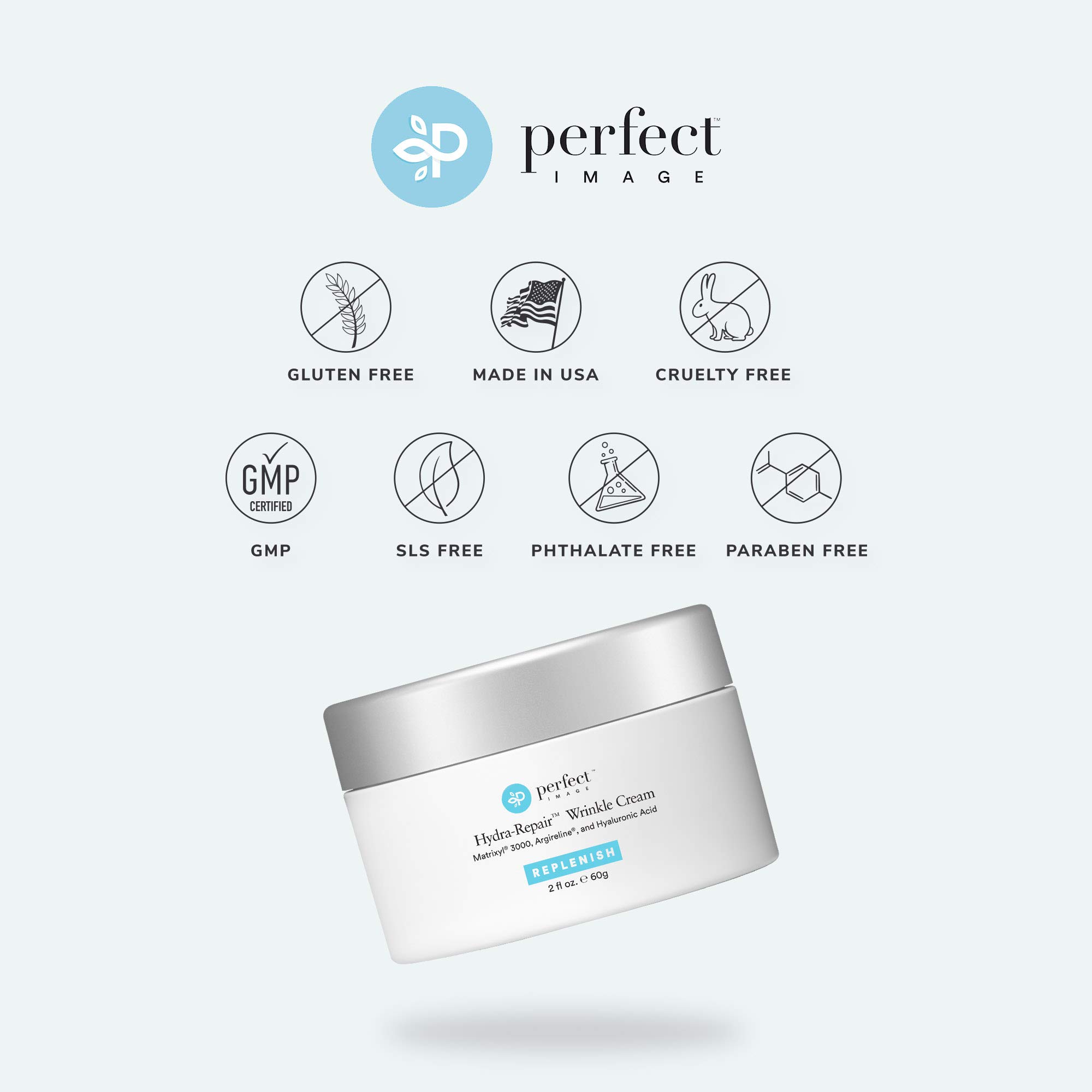 Perfect Image Hydra-Repair Wrinkle Cream for Face (Post Peel), Anti Wrinkle Cream with Matrixyl 3000, Argireline, Hyaluronic Acid, and Natural Botanical Extracts