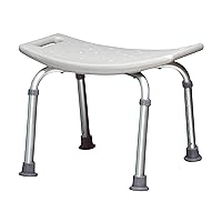 Lumex Shower Chair - Adjustable-Height, Non-Slip Feet & 350 lb. Weight Capacity - White, 7931KD-1