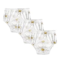 Baby Potty Training Toilet Pants Chamomile White and Gold 3pcs Absorb Water Bed Wetting Underpants Shorts Underwear
