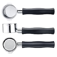 51mm Naked Bottomless Portafilter 2 Ears Fits Delonghi ECP3420/EC155/BCO430/EC260 with Anodized Aluminum Handle (Basket Included) - Included Portafilter Filter Basket