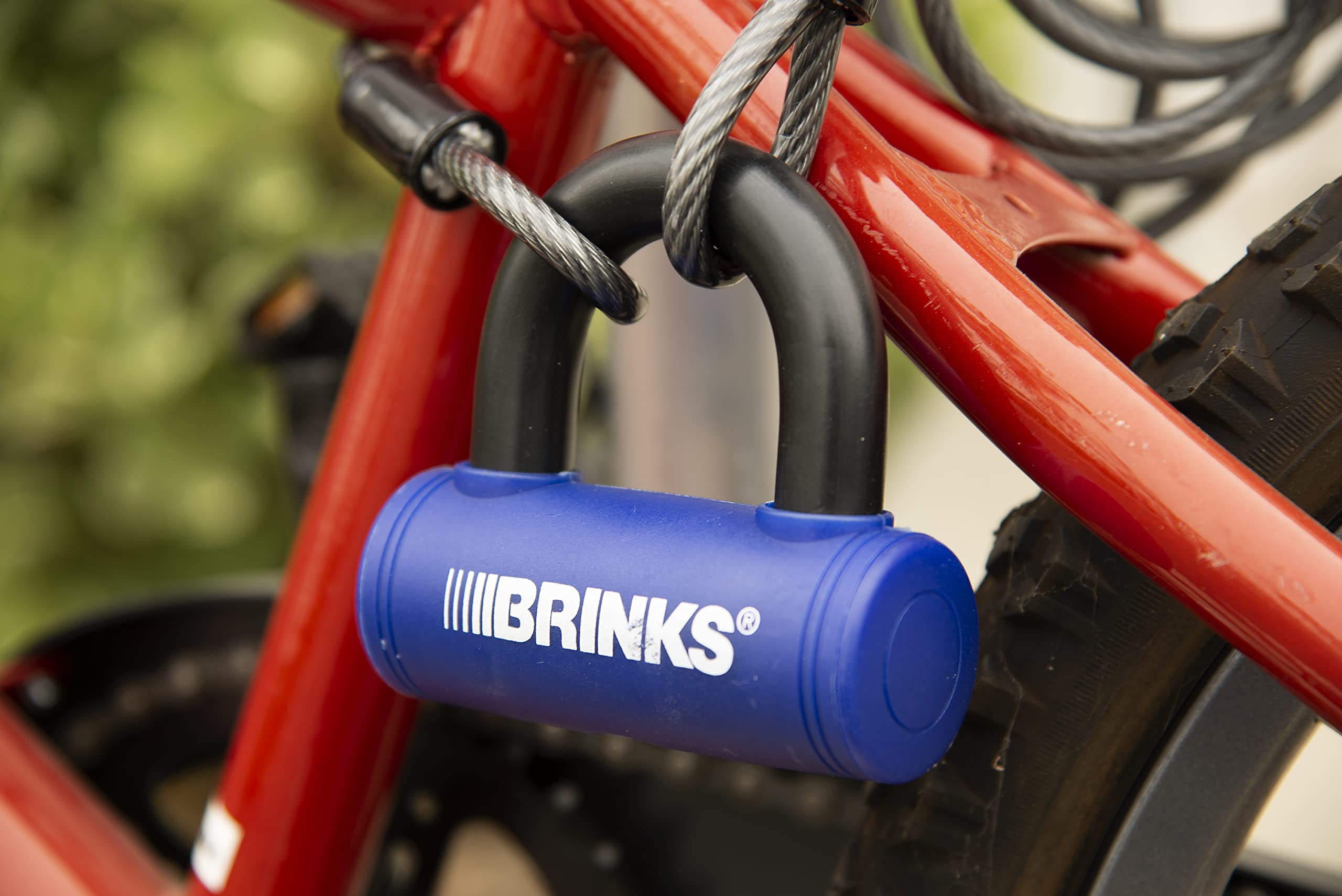 BRINKS - 3 7/8” Mini U-Bar Lock - Weather Resistant and Pick Resistant Bike Lock, Blue