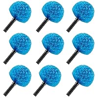9pcs Twist-on Webster Cobweb Duster Head Brush | Spider Web Remover Brush | Cobweb Duster Head Attachment for Outdoor & Indoor Cleaning | Fits Standard 3/4 inch Threaded Poles (Blue)
