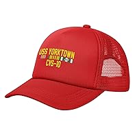 USS Yorktown Cvs-10 with Vietnam Service Ribbons Mesh Hat Baseball Cap for Men Women Adjustable Trucker Hat Dad Hat