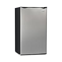 Igloo 3.2 Cu.Ft. Single Door Compact Refrigerator with Freezer - Slide Out Glass Shelf, Perfect for Homes, Offices, Dorms - Platinum