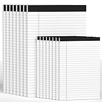 8 Pack Legal Pads 5x8 College Rulde Notepads 25 Lines for Writing Notes with 8 Pack Legal Pads 8.5 x 11.75 Wide Ruled Lined 30 Lines for Homework, 30 Sheets Perforated Double-Sided Printing Note Pads