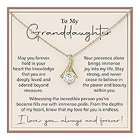To My Beautiful Granddaughter Necklace, Alluring Beauty Jewelry For Granddaughter, Graduation Or Birthday Gifts For Granddaughter From Grandparents, Granddaughter Necklace With Message Card And Box