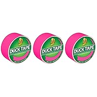 Duck Brand 1265016 Color Duct Tape, Neon Pink, 1.88 Inches x 15 Yards Each Roll, 3 Rolls