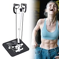 Stair Steppers with Handrail & Resistance Bands for Exercise - 2 Ways to Use, Mini Step Machine Fitness Stepper with Display for Full Body Training, 300 lbs Weight Capacity