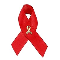 Satin Awareness Ribbon Pins (Pick your color), for Cancer & Disease Awareness, Bulk Quantities for Fundraising, Events, Memorials, Gift Giving