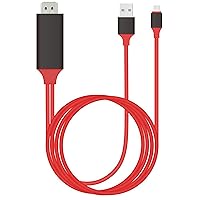 PRO USB-C HDMI Works for HTC U11 Life at 4k with Power Port, 6ft Cable at Full 2160p@60Hz, 6Ft/2M Cable [RED/Thunderbolt 3 Compatible]
