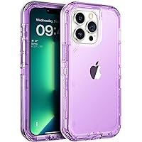 ORIbox for iPhone 13 Pro Max/12 Pro Max Case Purple, [10 FT Military Grade Drop Protection], Transparent Heavy Duty Shockproof Anti-Fall Case for iPhone 13/12 Pro Max,6.7 inch,3 in 1, Crystal Purple