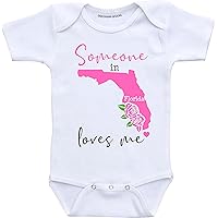 Someone in Florida loves me baby clothes infant creeper State customized gifts for babies