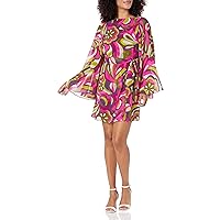 Trina Turk Women's Printed Dress with Dramatic Sleeves