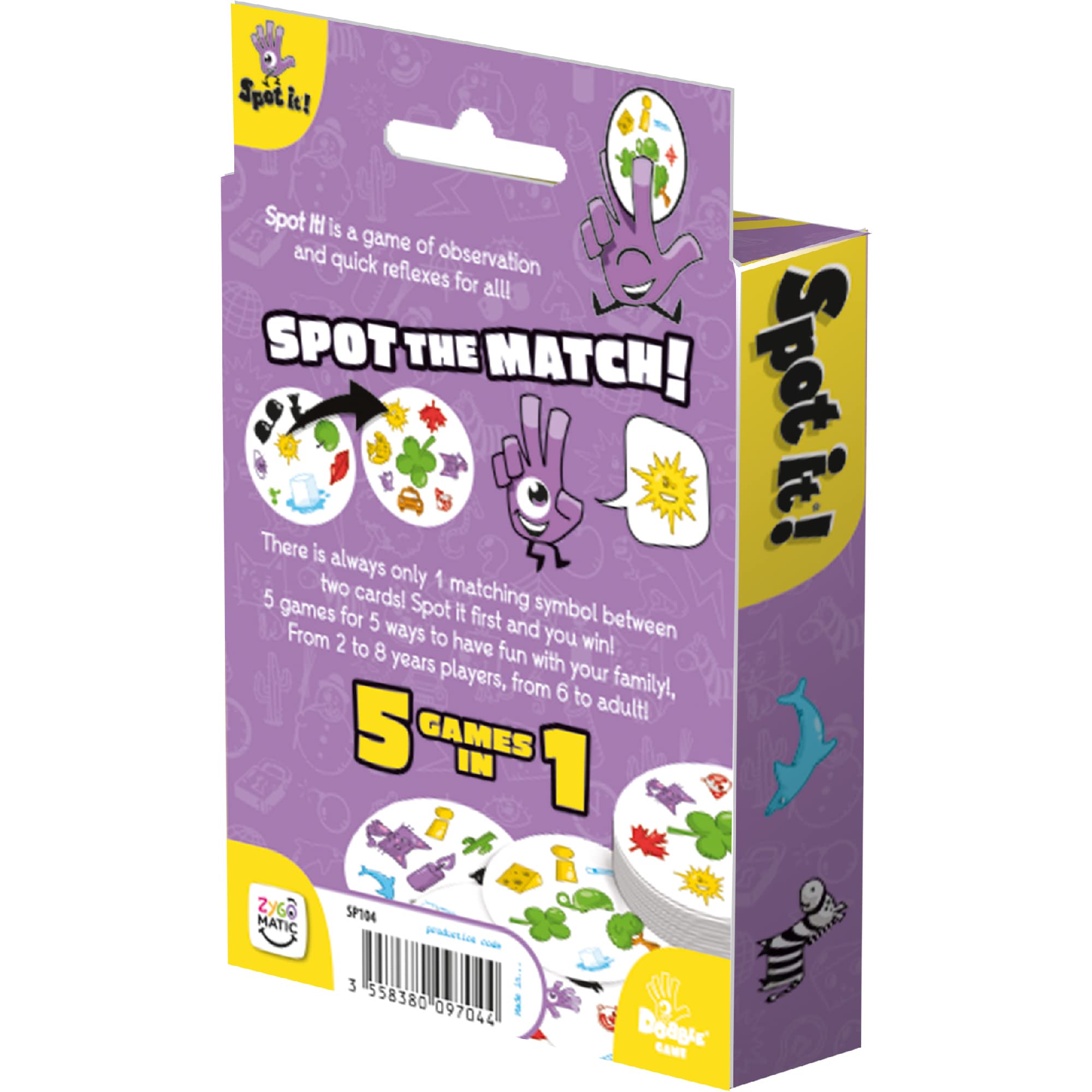 Zygomatic Spot It! Classic Card Game (Pocket Edition) | Matching Game | Fun Kids Game for Family Game Night | Travel Game | Great Kids Gift | Ages 6+ | 2-8 Players | Avg. Playtime 15 Mins | Made