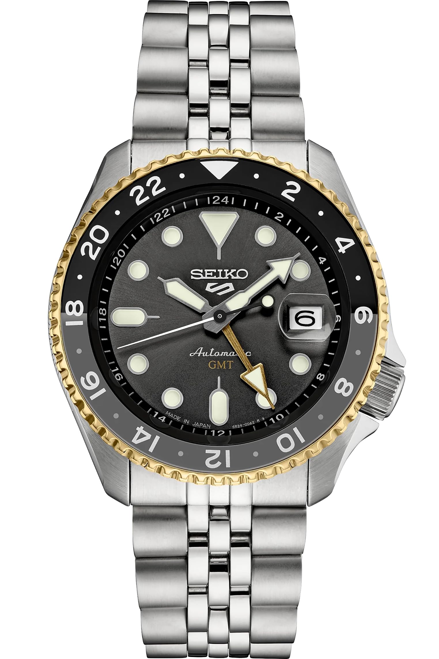 SEIKO SSK021J1,Men Sports,GMT,Mechanical,Automatic,Stainless,Silver Tone,WR,SSK021