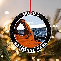 Arches National Park Christmas Acrylic Ornaments Modern Cityscape Christmas Porcelain Ornament Funny Christmas Ornaments Bulk for Xmas Party Decorations 3 in
